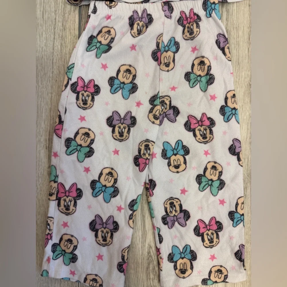 Disney Minnie Mouse Kids Pajama Set - Pink and White